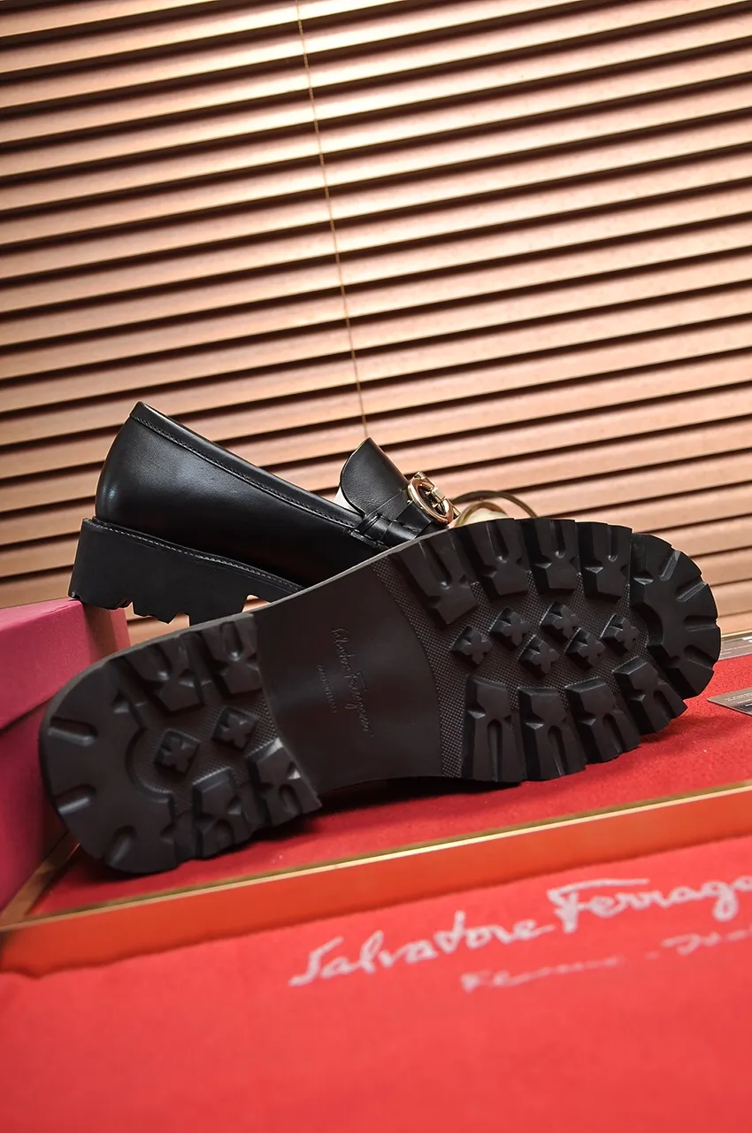 Men's men's shoes 💰540💶[Ferragamo/Ferragamo] (high-end Niuli) New 🍀 Ferragamo* - top version Ferragamo's classic formal leather shoes! Made of imported original cowhide, the inner top layer is comfortable cowhide lining! Original wear-resistant rubber outsole! High quality products! Code number 38-45 (45 customized)
